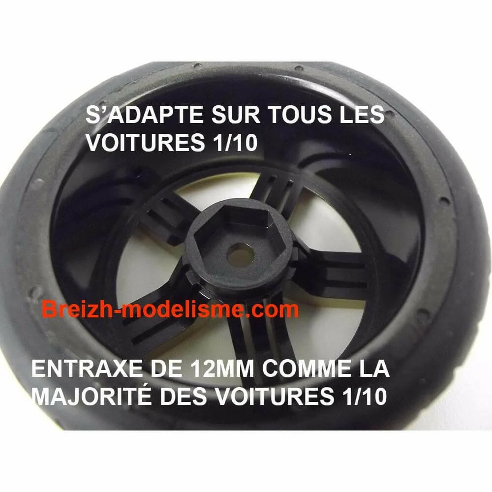 4 roues AV/ARR Piste noire 1/10 - 2510003 - Image 2