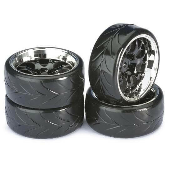 4 roues Drift AV/ARR chrome 1/10 Absima 2510040