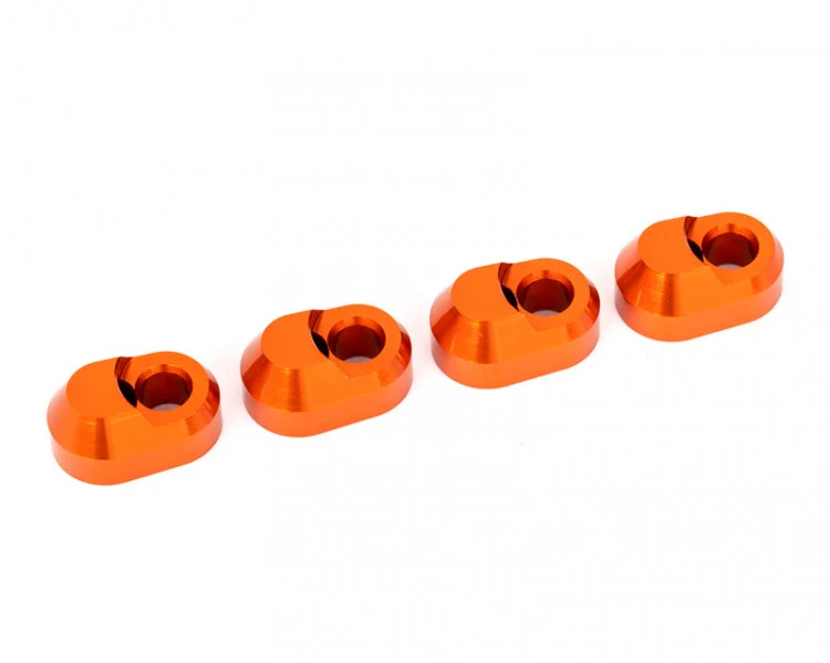 4 Supports de Triangle Alu anodisés orange - Traxxas 7743
