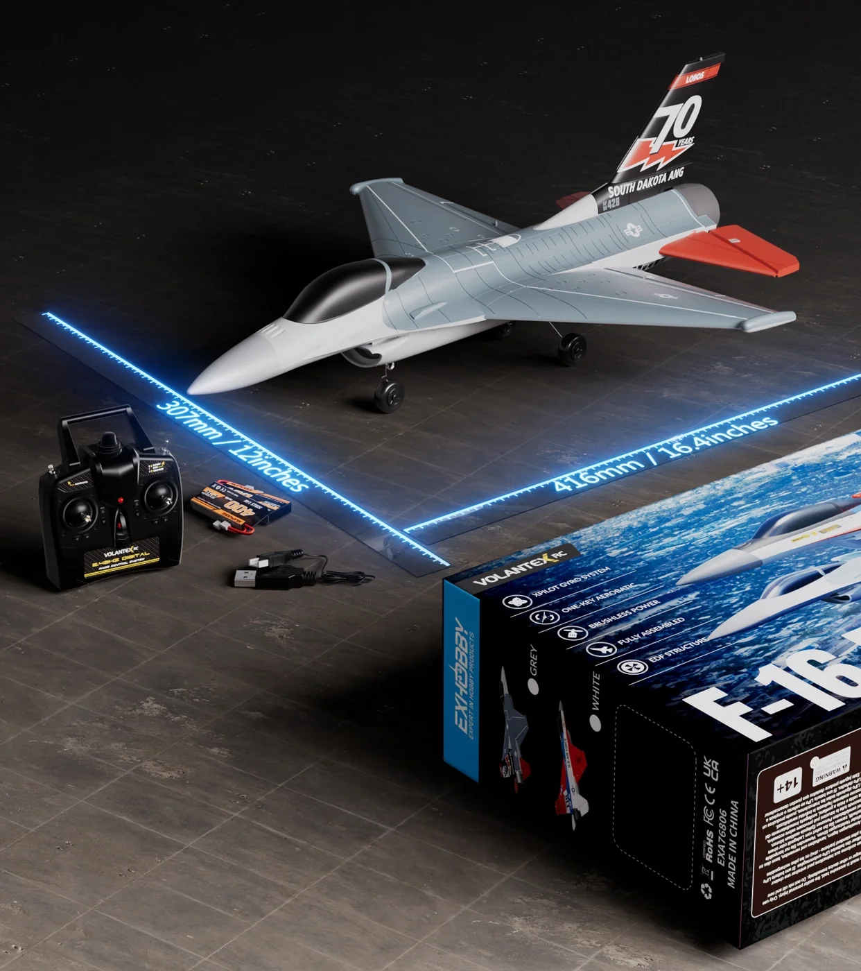 Avion F16 Fighting Falcon Gyro Brushless 4CH 300mm RTF - Image 4