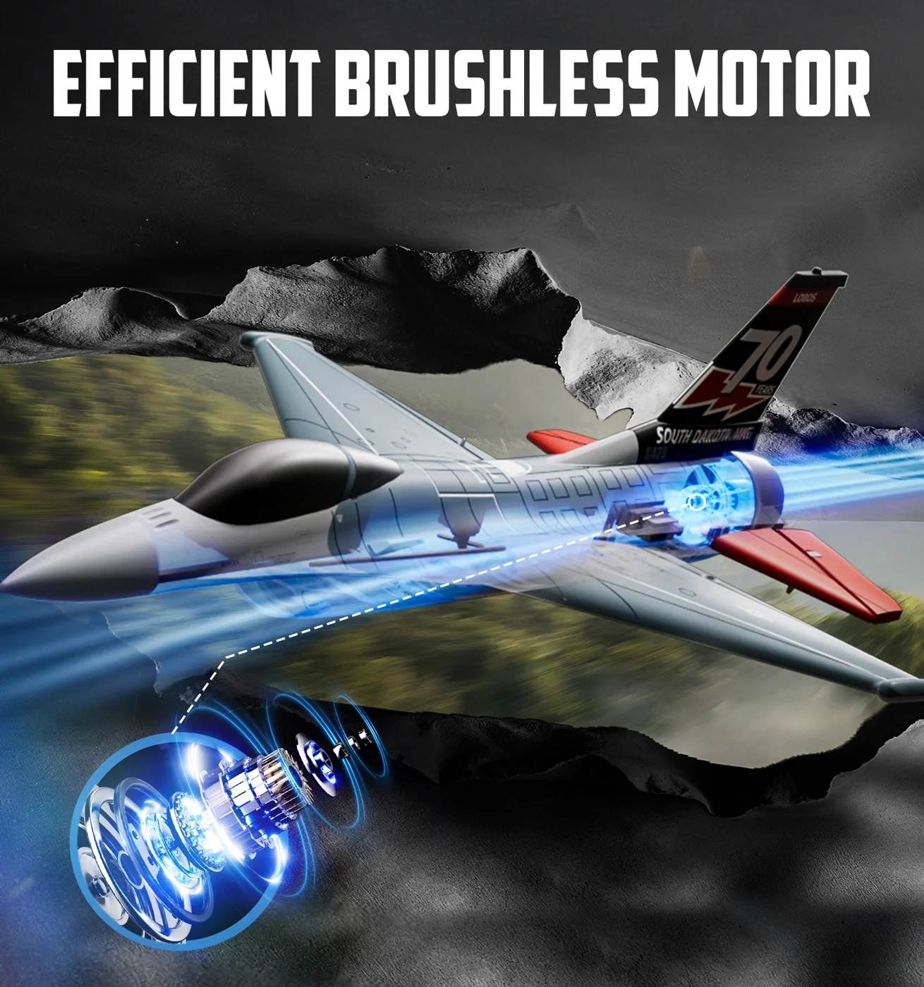 Avion F16 Fighting Falcon Gyro Brushless 4CH 300mm RTF - Image 5