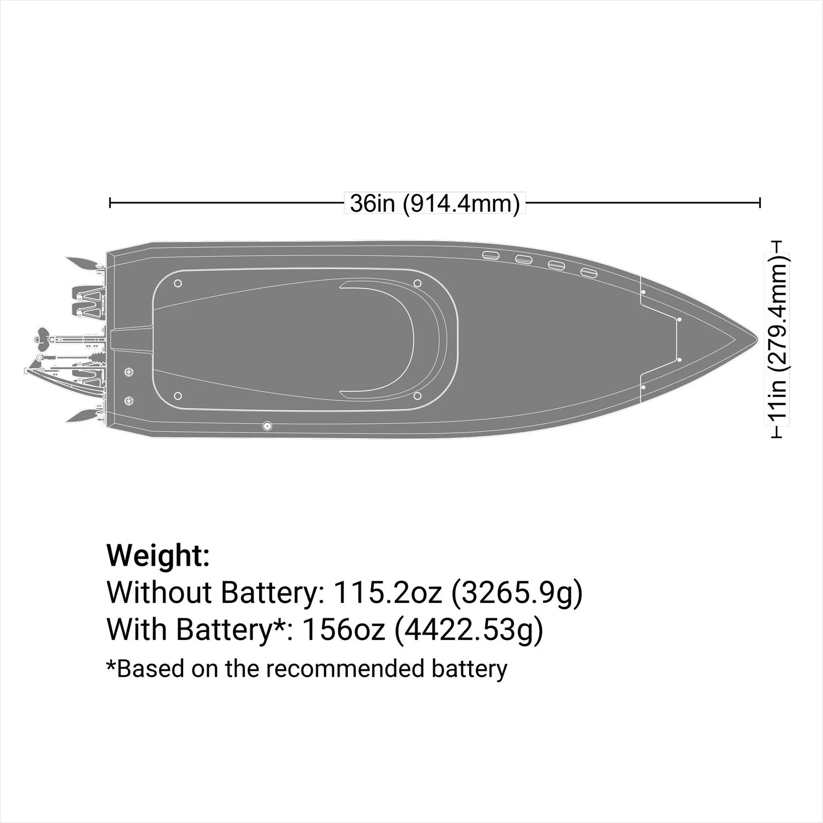 Bateau RC Sonicwake 36 V3 Brushless RTR ProBoat PRB-2171T2 - Image 22