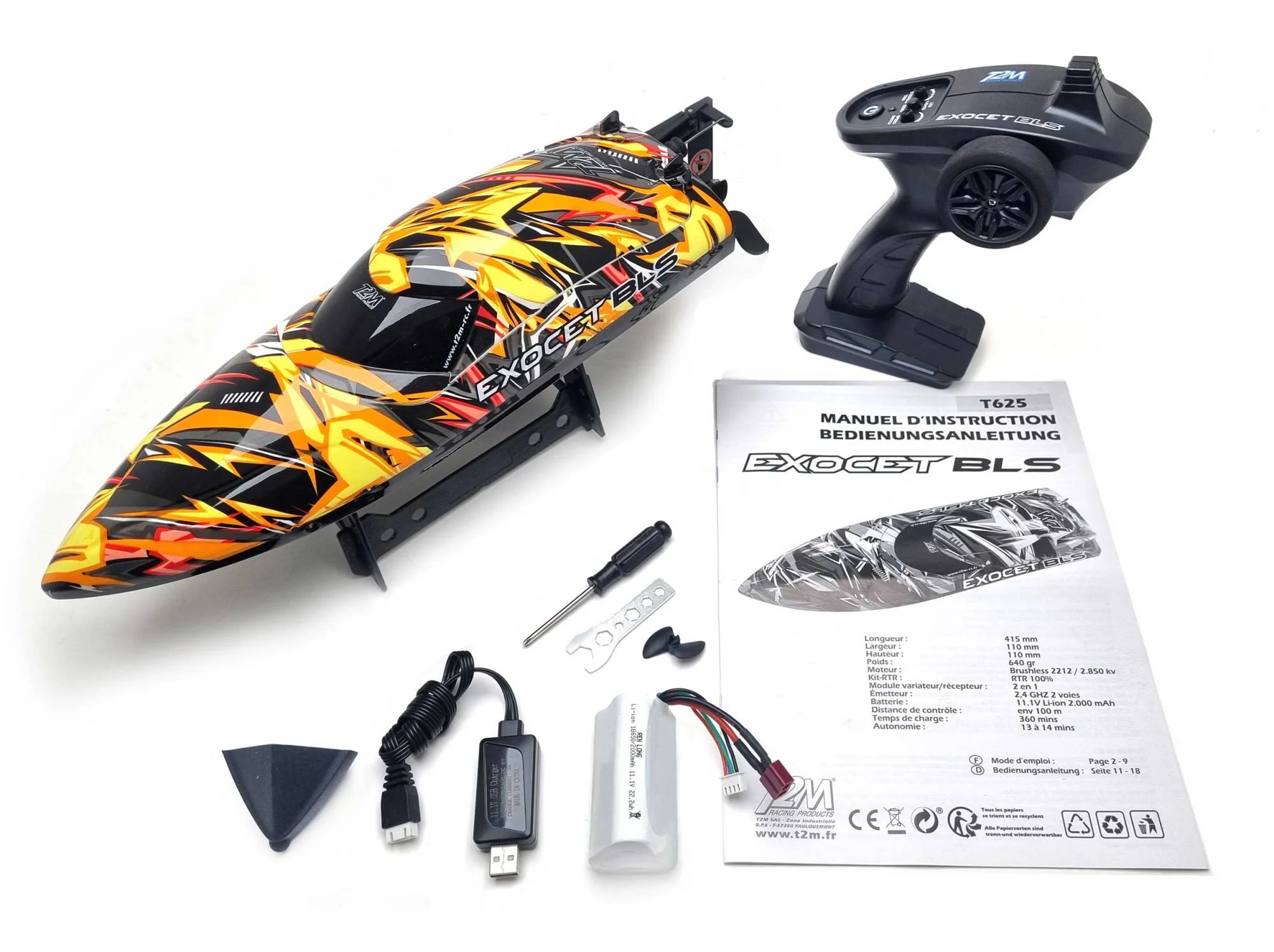 Bateau RC T2M Exocet Brushless 35km/h - T625 - Image 3