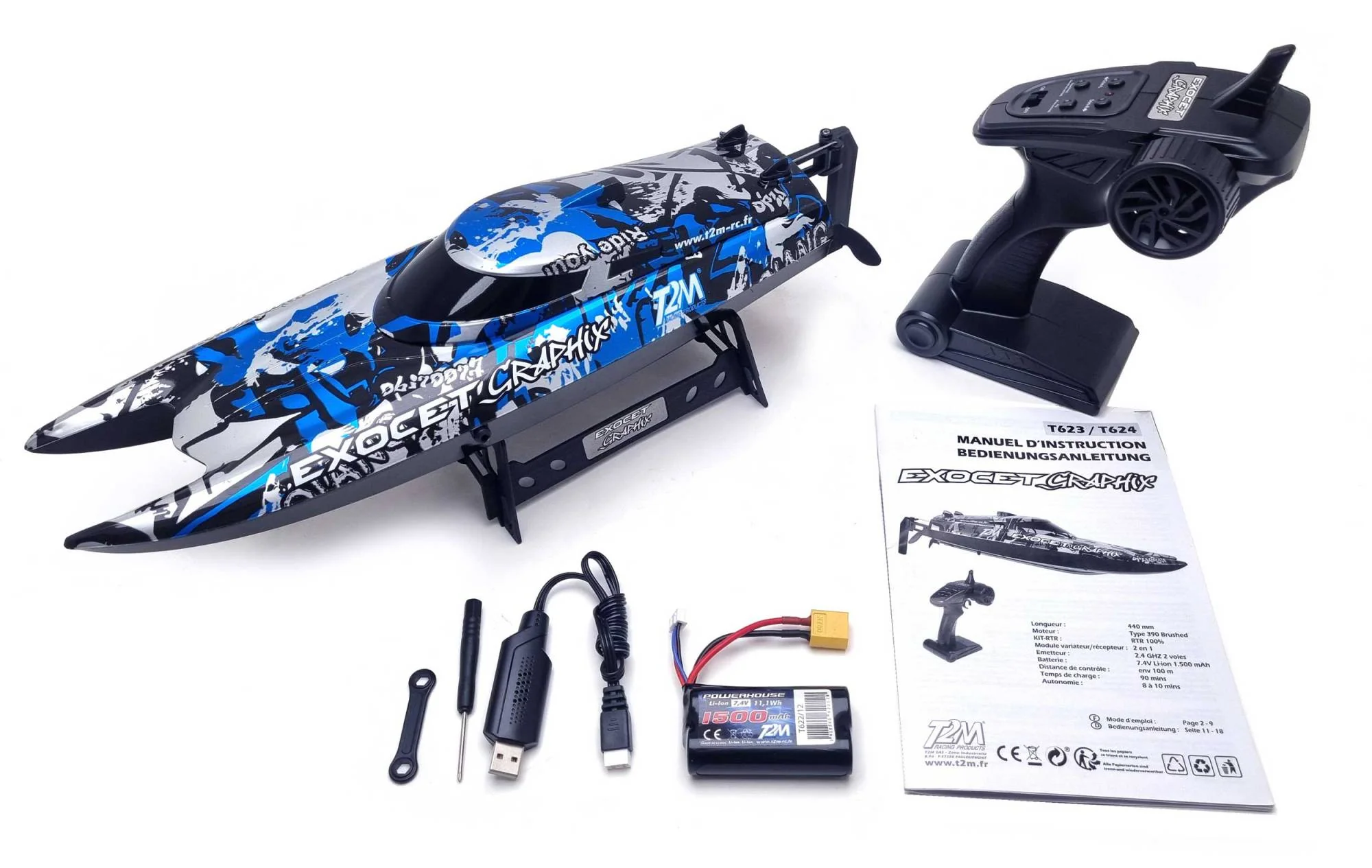 Bateau RC T2M graphix RTR pour enfants 2.4 gHz - T623 - Image 3