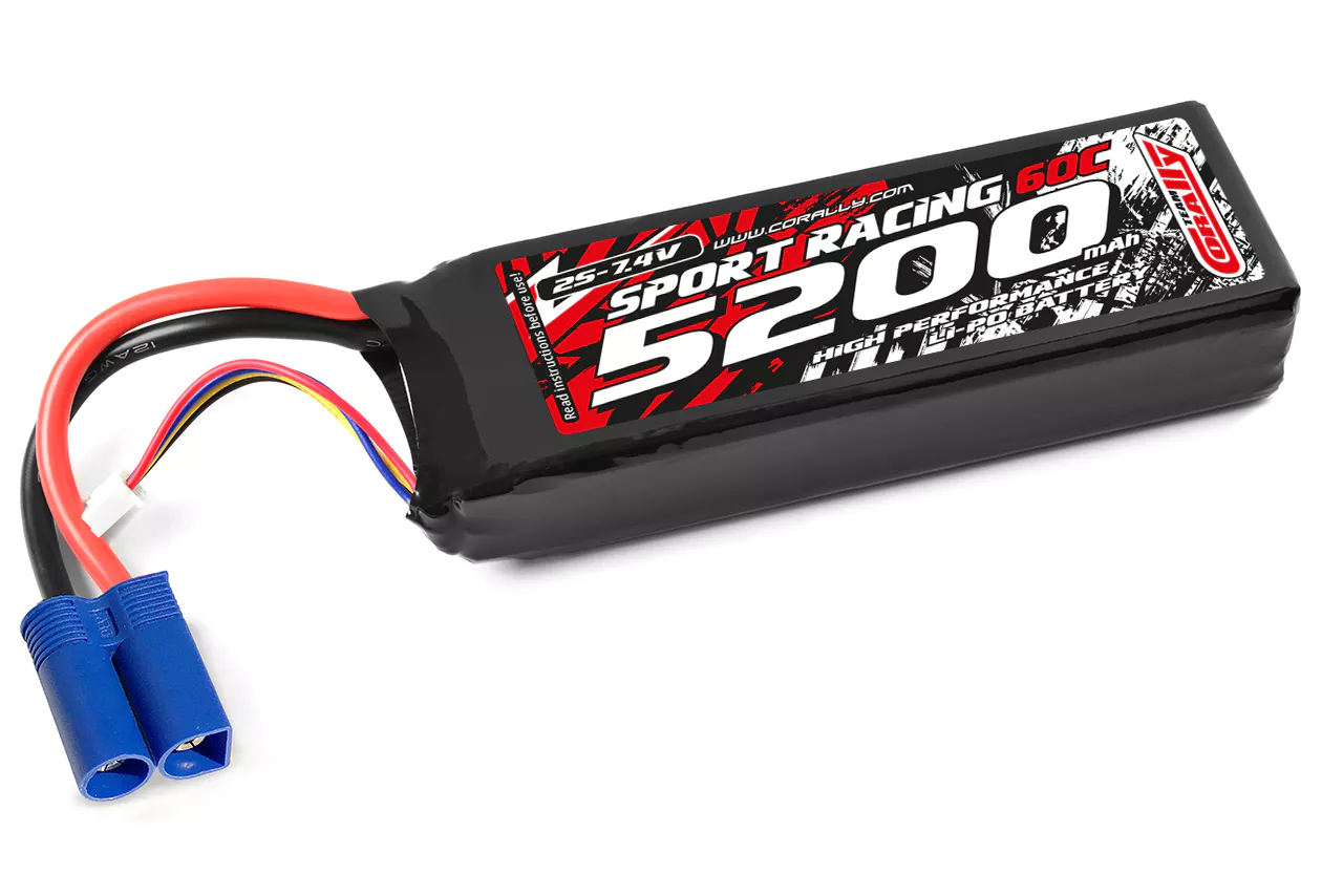Batterie 2S 7,4V 5200mAh 60C Corally prise EC5