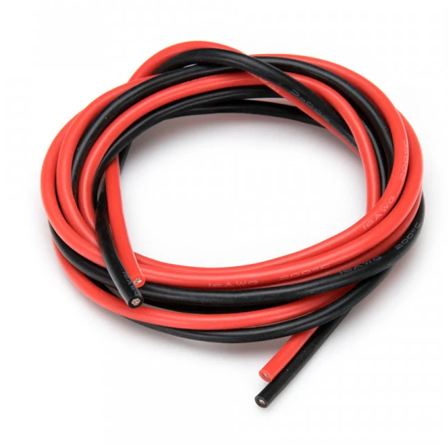 Câble silicone Rouge + Noir 16 AWG - 1 Mètre