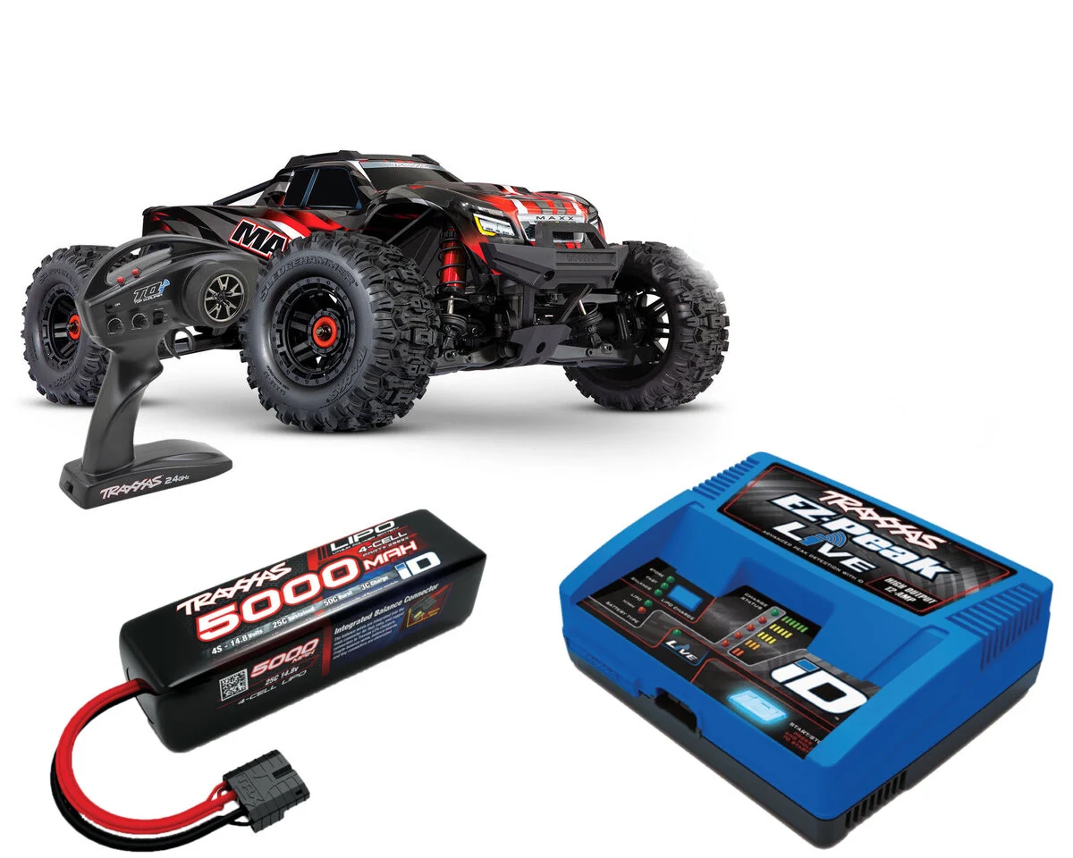 Combo Traxxas Wide-MAXX 4S rouge 1/10 - 89086-4