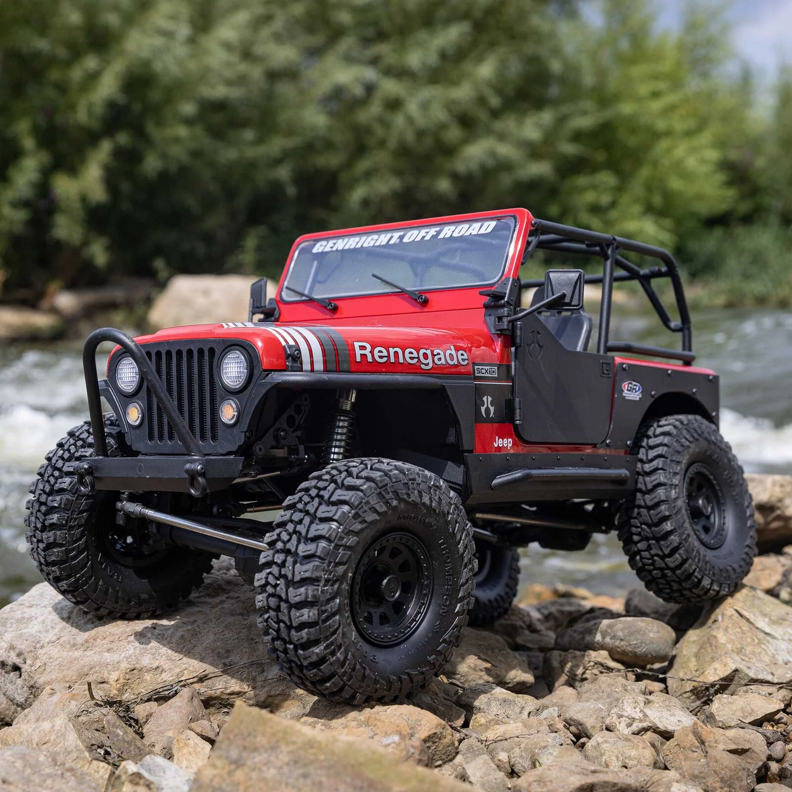 Crawler Axial 1/10 SCX10 III Jeep CJ-7 4WD charbon RTR - rouge AXI03008V2T1 - Image 4