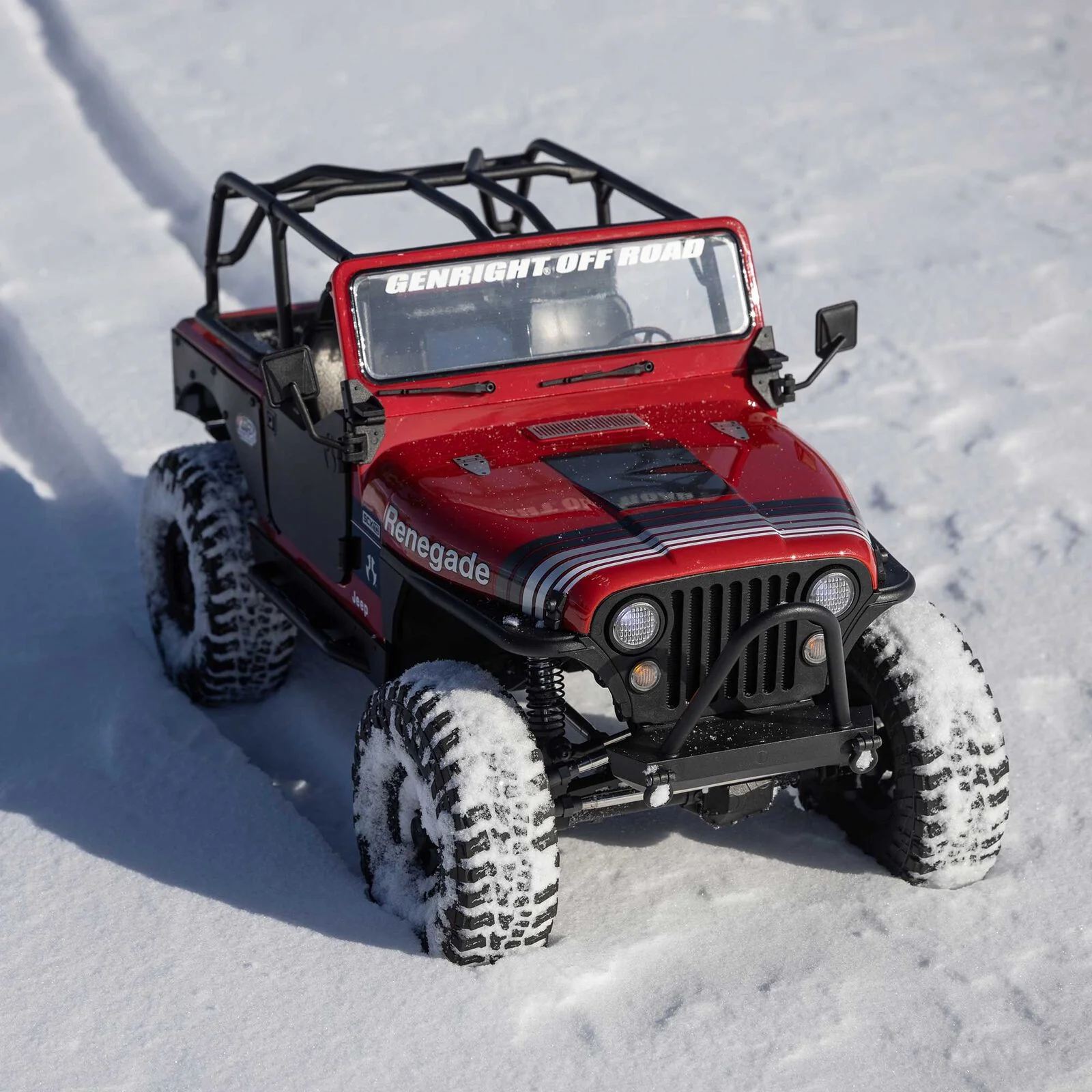Crawler Axial 1/10 SCX10 III Jeep CJ-7 4WD charbon RTR - rouge AXI03008V2T1 - Image 8