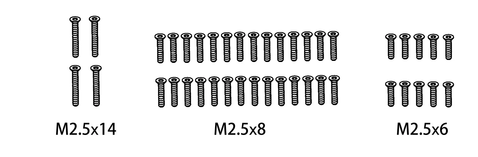 Jeu de vis M2.5*14/M2.5*8/M2.5*6 - 1610161