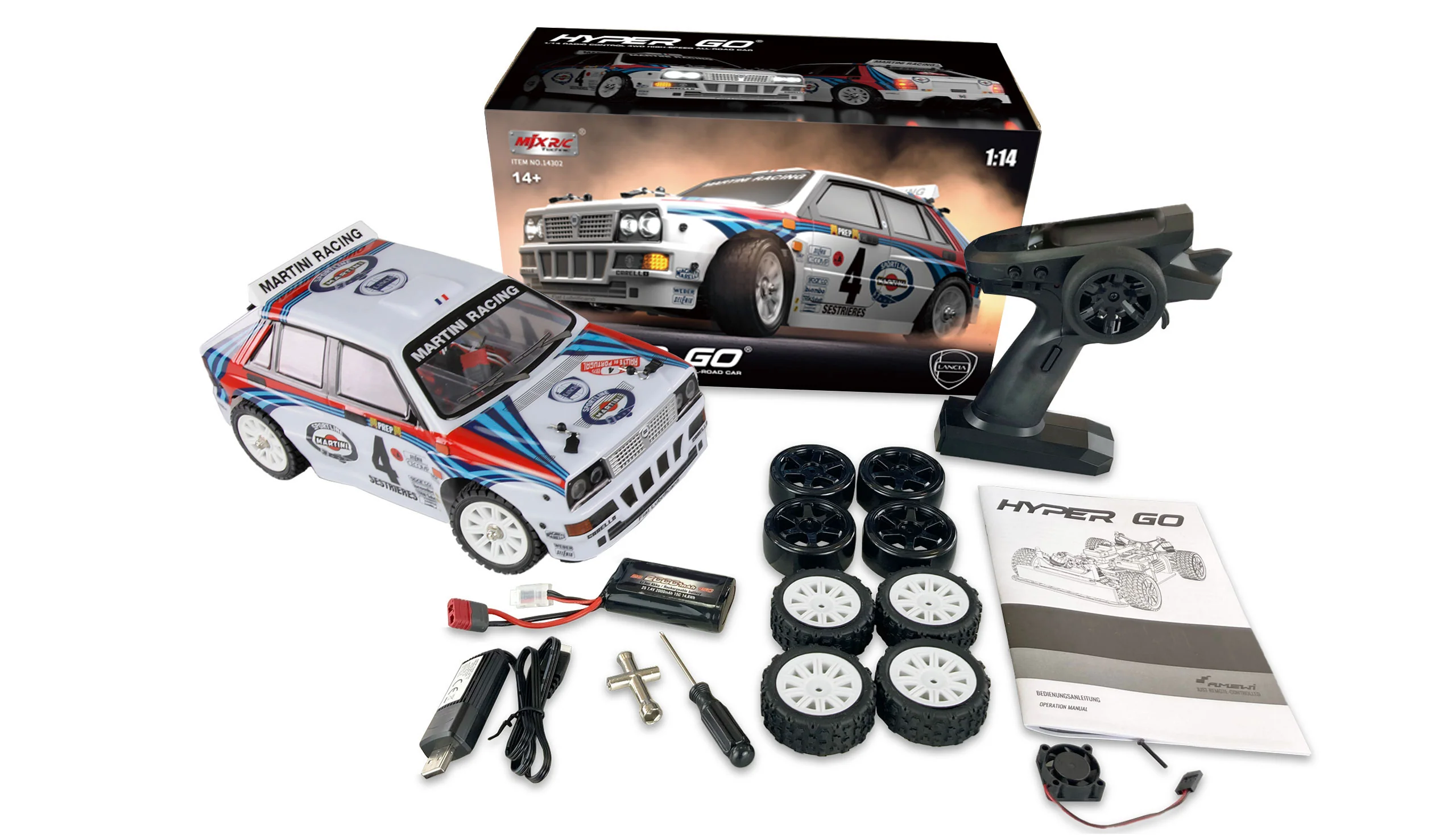 Voiture de rallye Lancia Delta 4WD RTR MJX Hyper GO 14302 1/14 - Image 6