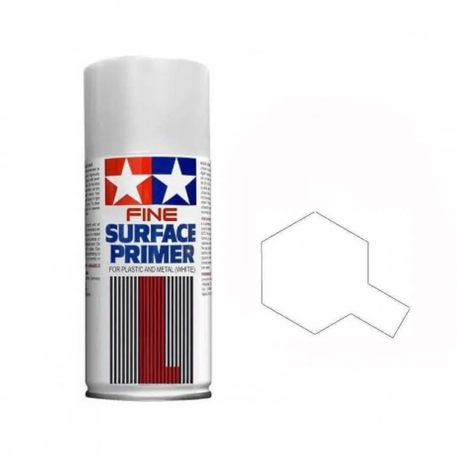 Maquette finition Spray Apprêt blanc 180ml - Tamiya 87044 -