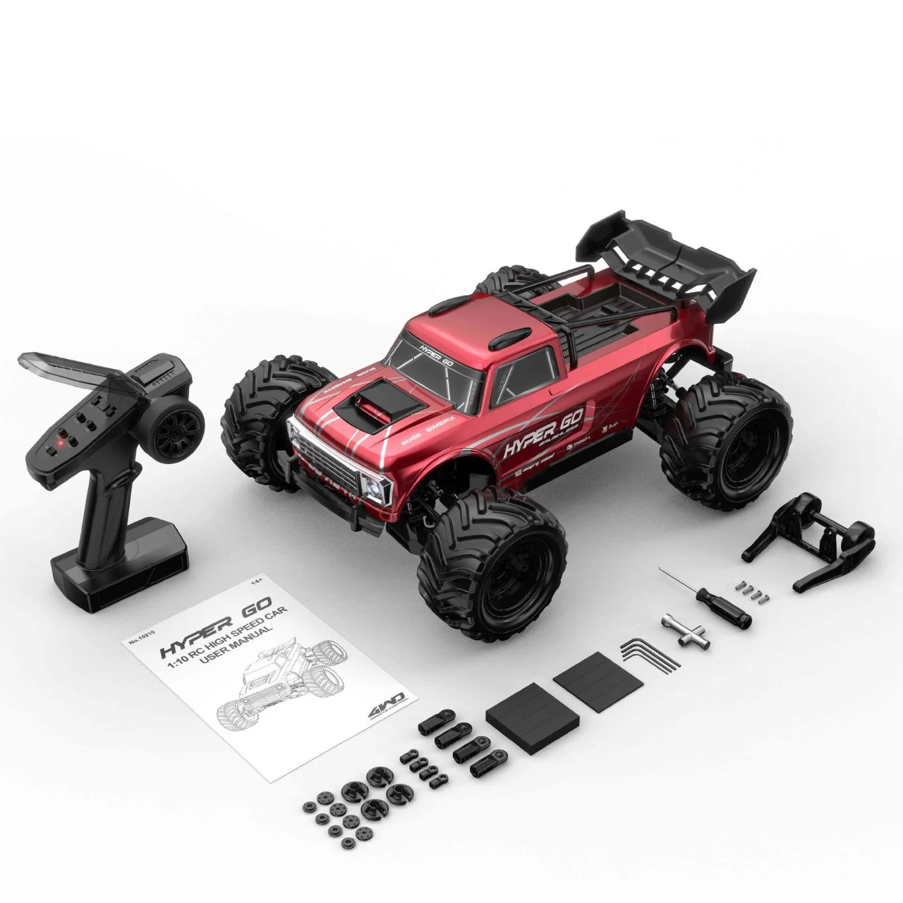 Monster truck brushless 4WD RTR MJX Hyper GO 10210 rouge 1/10 - Image 8