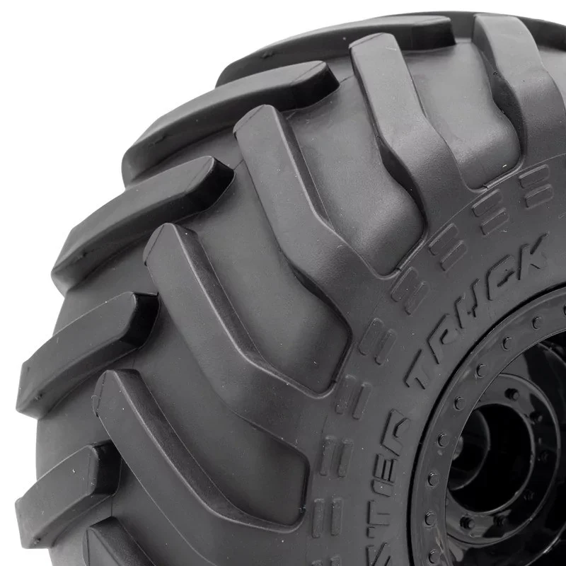 Pneus MONSTER TRUCK collés sur jantes noires 6 -141-7 Hex.12mm - HTR-T463" - Image 2