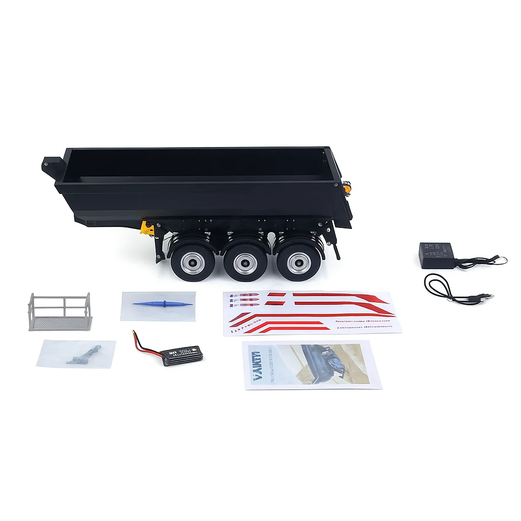Remorque pour camion 1/14 Huina Scania Kabolite K770S métal noir - Image 2